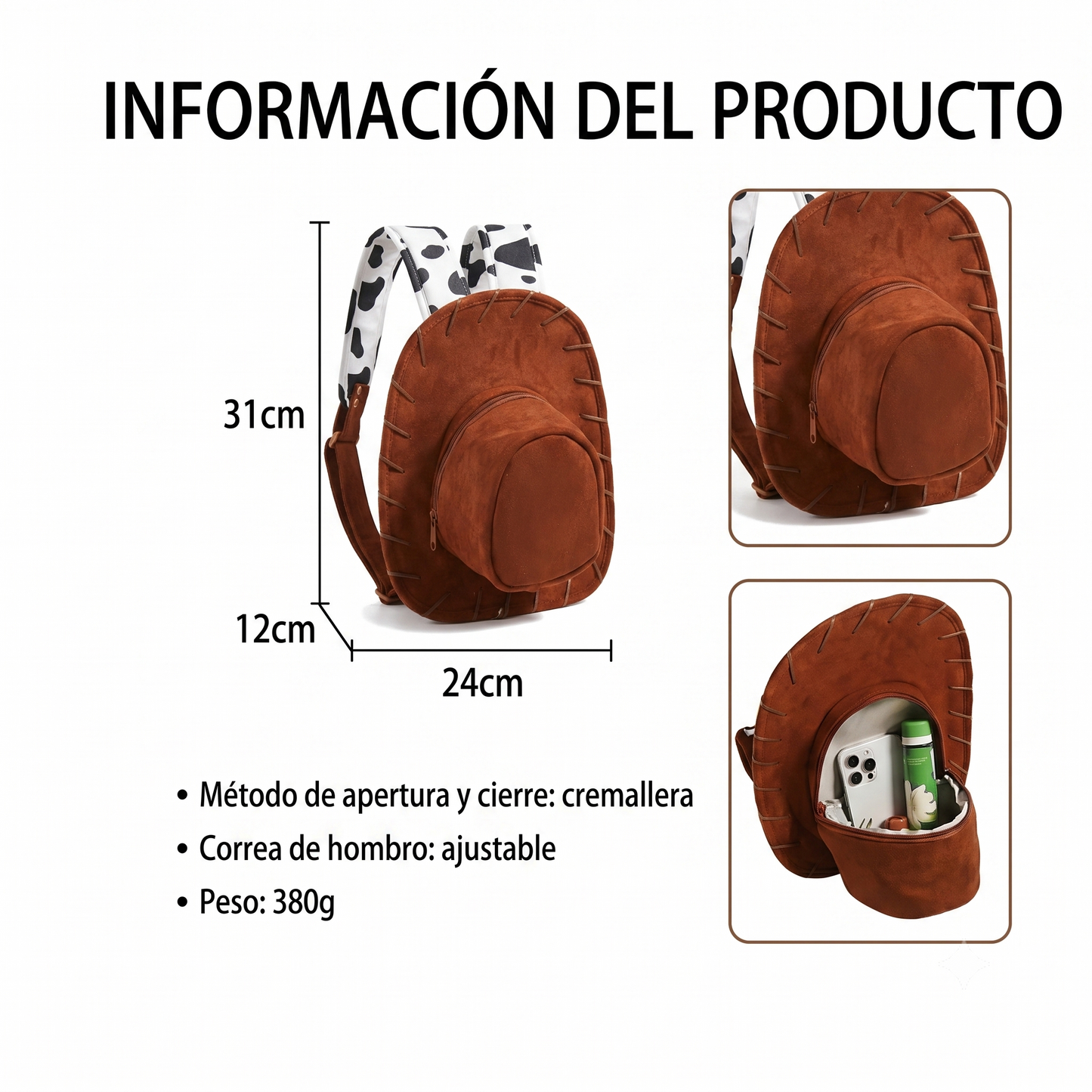 MOCHILA CON FORMA DE SOMBRERO  ´LEJANO OESTE´